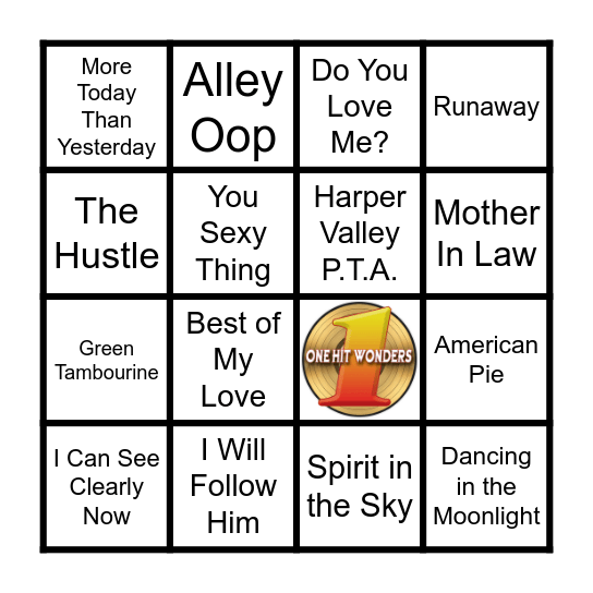 One Hit Wonders Bingo Card