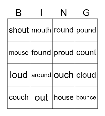 ou words Bingo Card
