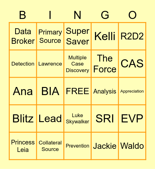 ISS PSR Week Bingo Card