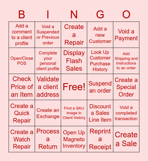 Adaptive Bingo Card