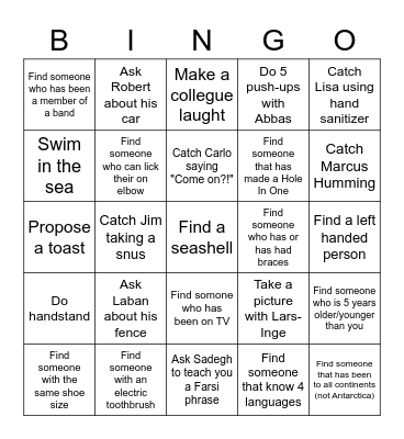 Gapwaves Bingo Card
