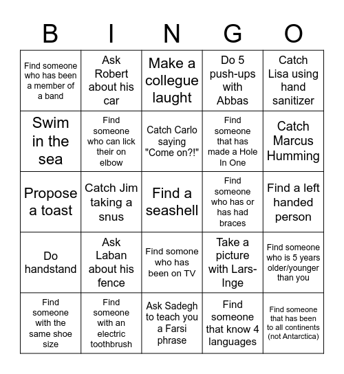 Gapwaves Bingo Card