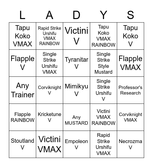 Battle Styles Bingo Card