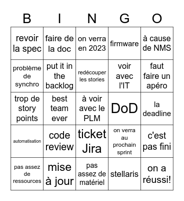 Sprint 32 bingo Card
