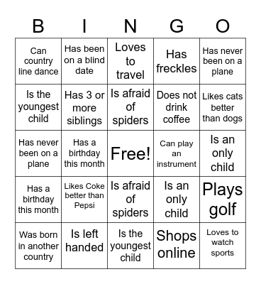 Getting to Know You BINGO Card