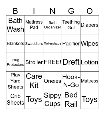 Baby Boy Bingo Card