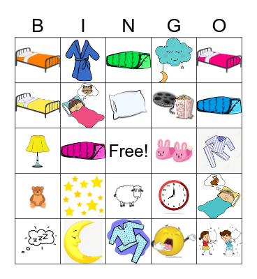 PJ Party Bingo Card