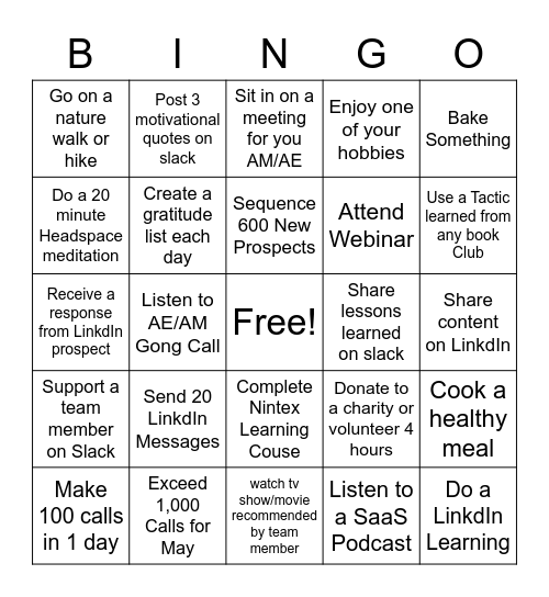 May 2022 SDR BINGO Card