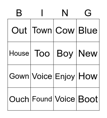 1st Spelling Words 31 Bingo Card