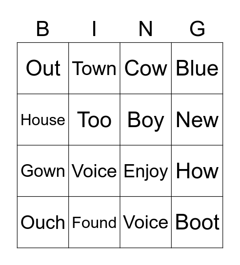 1st Spelling Words 31 Bingo Card