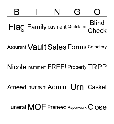 Sales Meeting Bingo! Bingo Card