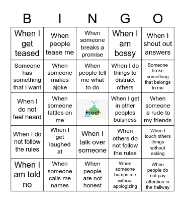 Bugs and Wishes Bingo Card