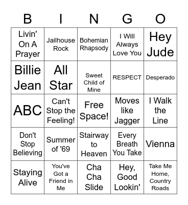 MUSIC BINGO Card