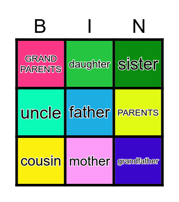 Family! Bingo Card