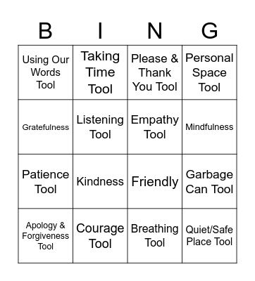 Tool Box Bingo ! Bingo Card