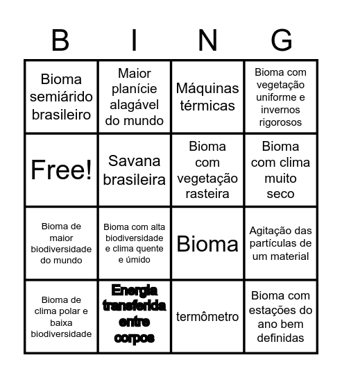 Bingo científico Bingo Card