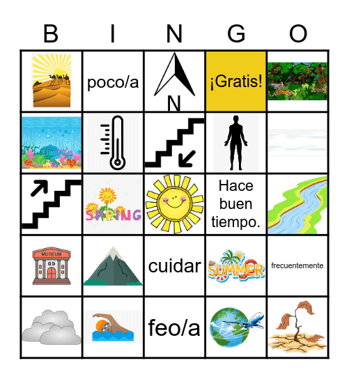 U6 Así se dice 1 y 2 vocabulario Bingo Card