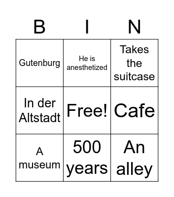 Chapter 11 Bingo Card