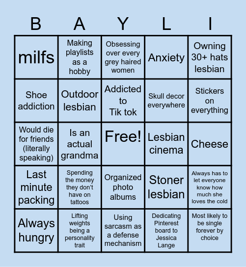 Baylie Bingo Card