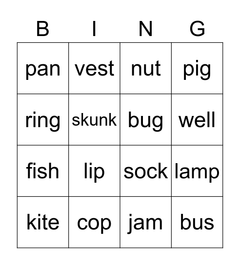 Reading Bingo Card