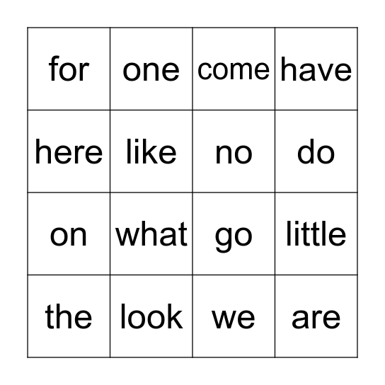 SWINGO Bingo Card