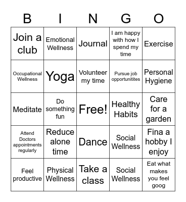 Harambee Bingo Card