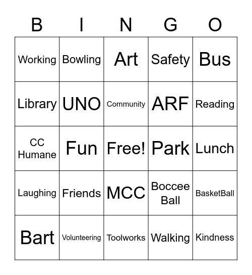 Toolworks Program Bingo Card