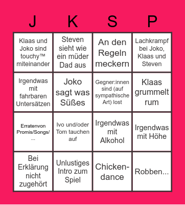 JKVSP7 Bingo Card