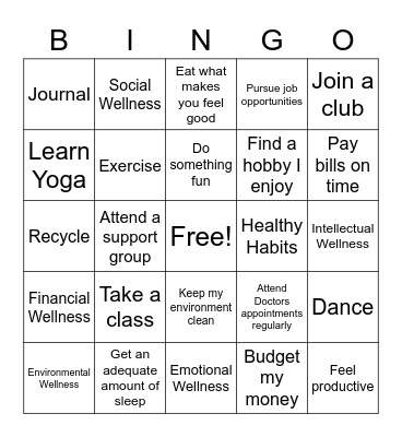 Harambee Bingo Card