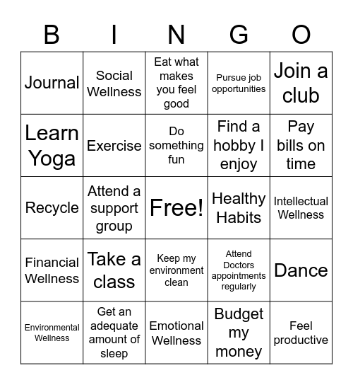 Harambee Bingo Card