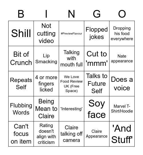FRUK Bingo Card