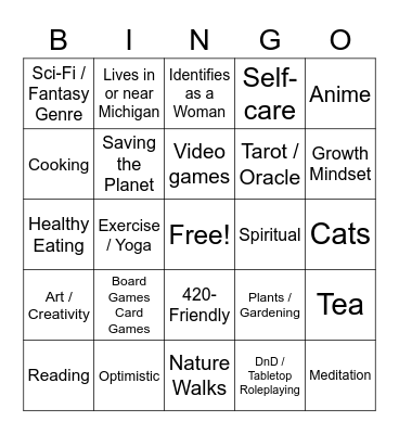 In Common with Dominique! Bingo Card