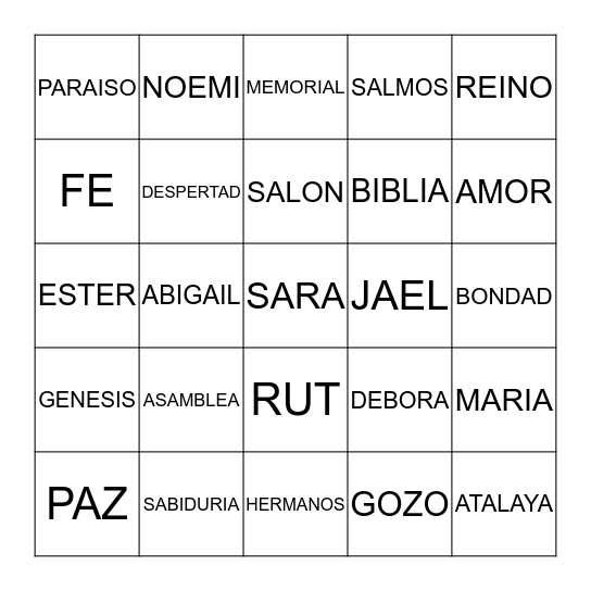 BINGO TEOCRATICO Bingo Card