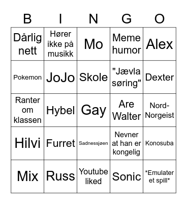 Ferlo bingo Card