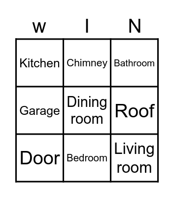 Parts of the House Bingo Card