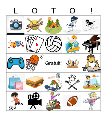 Faire et Jouer Bingo Card
