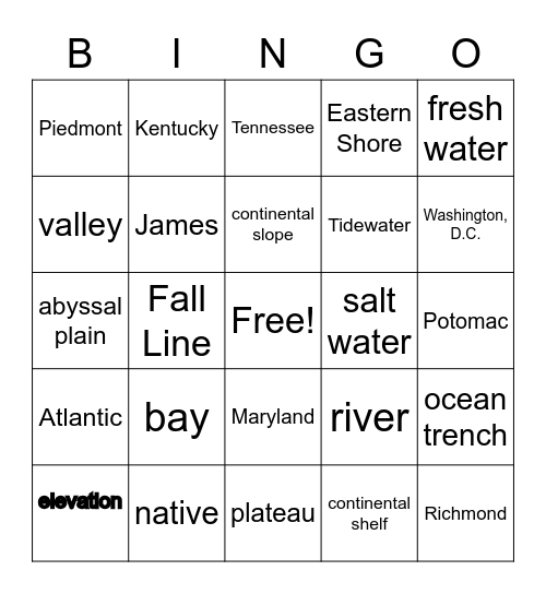 Everyone Lives Downstream in Virginia! Bingo Card