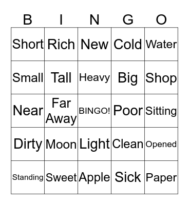 Bingo!! Bingo Card
