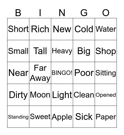 Bingo!! Bingo Card