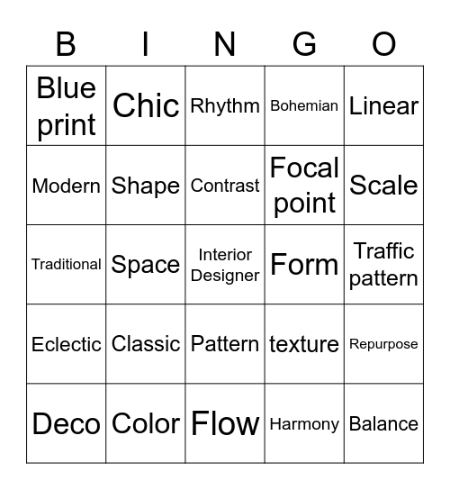 HGTV B-I-N-G-O Bingo Card