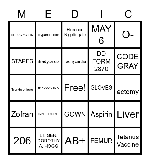 HAPPY NURSE TECH WEEK! Bingo Card