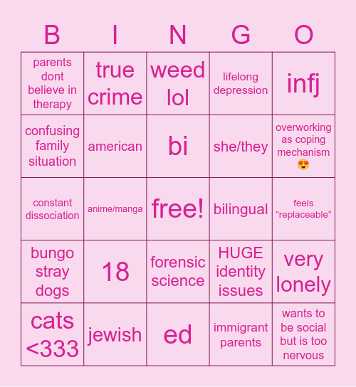lolabunbun6969s bingo!! Bingo Card