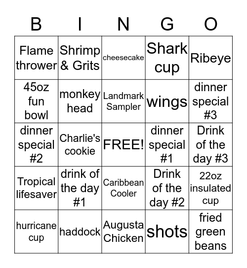 LATITUDES Bingo Card