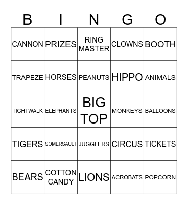 CIRCUS Bingo Card
