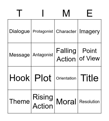 Narrative Bingo Card