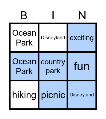 Vocabularies Bingo Card
