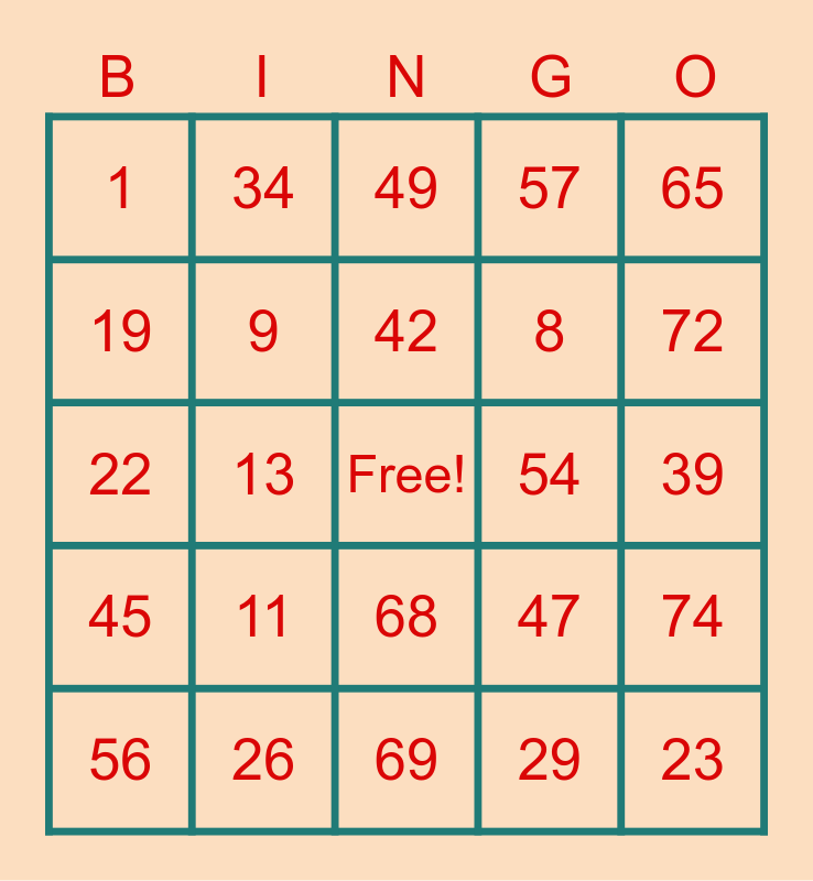 GENEVA CRUZ Bingo Card