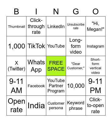 H Mktg 2 - Unit 4 Quiz Bingo Card