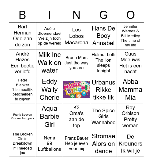 Wij halen alles uit onze platenkast! Bingo Card