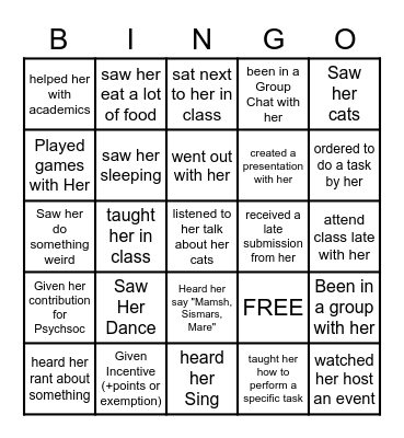 BINGOZELLE Bingo Card